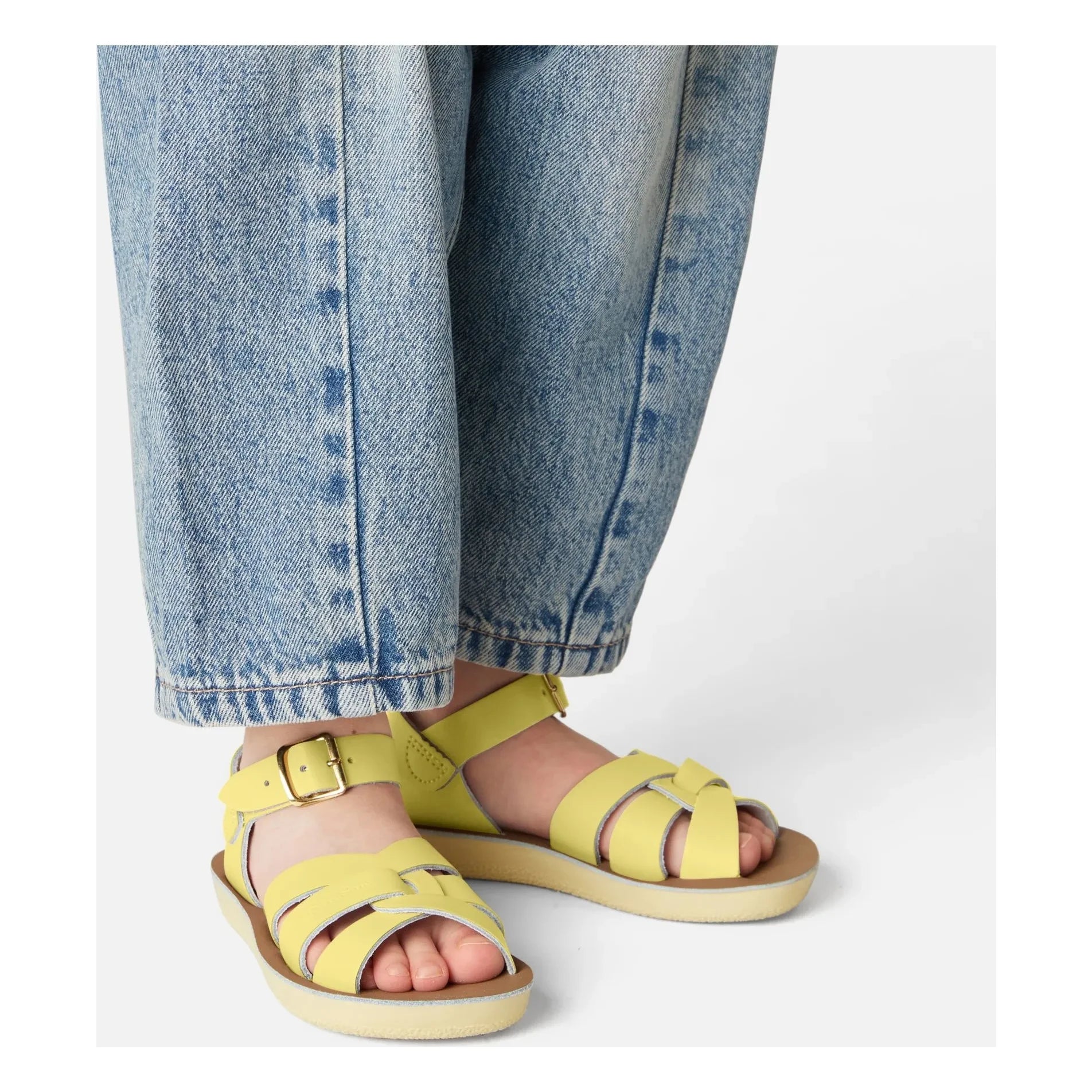 Salt-Water - Waterproof Swimmer Leather Sandals | Pale yellow