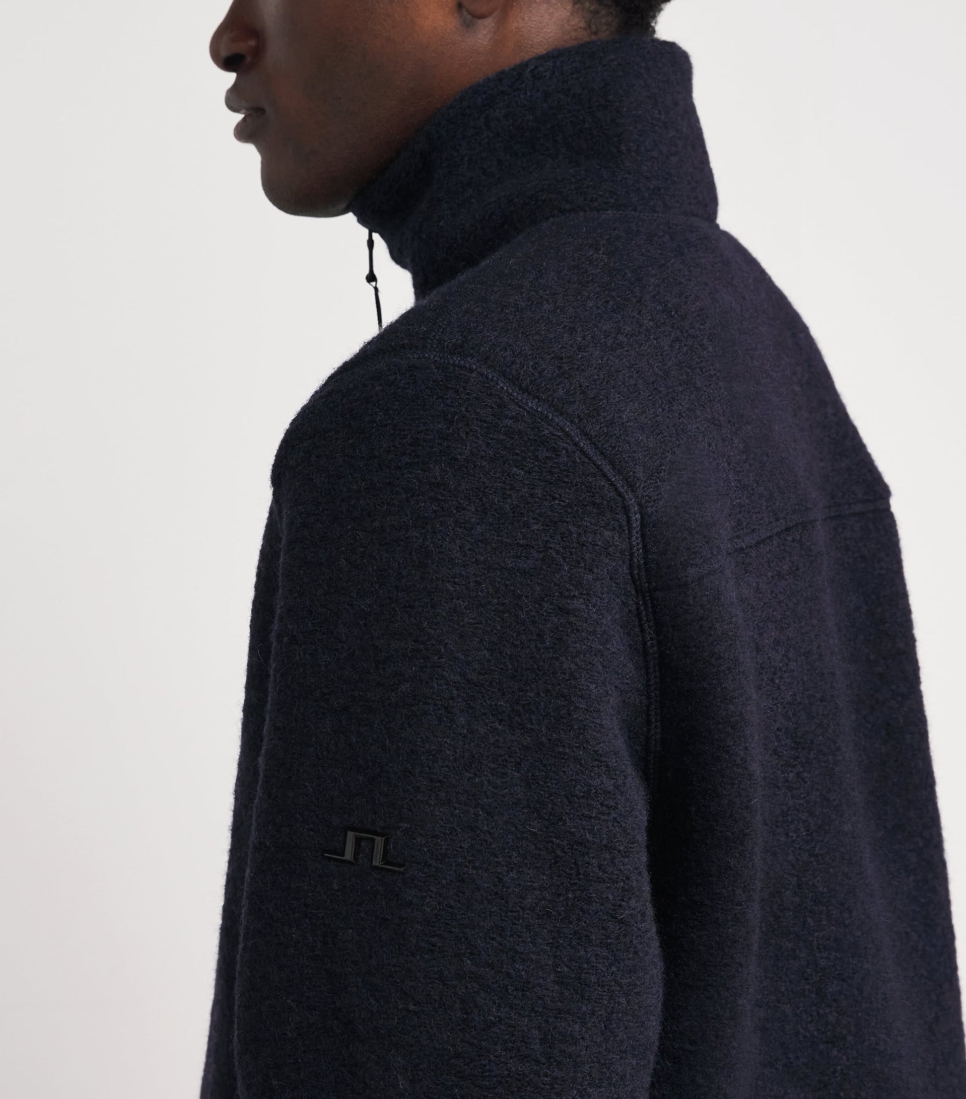 J Lindeberg Navy Wool-Blend Fleece Dustin Jacket