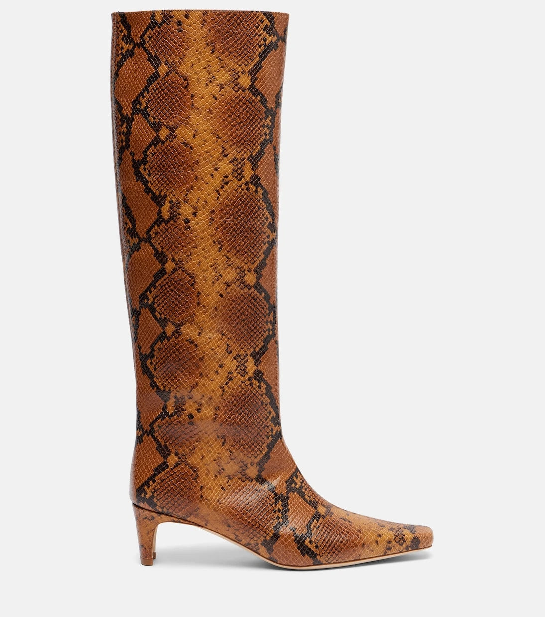 Staud - Wally snake-effect leather knee-high boots