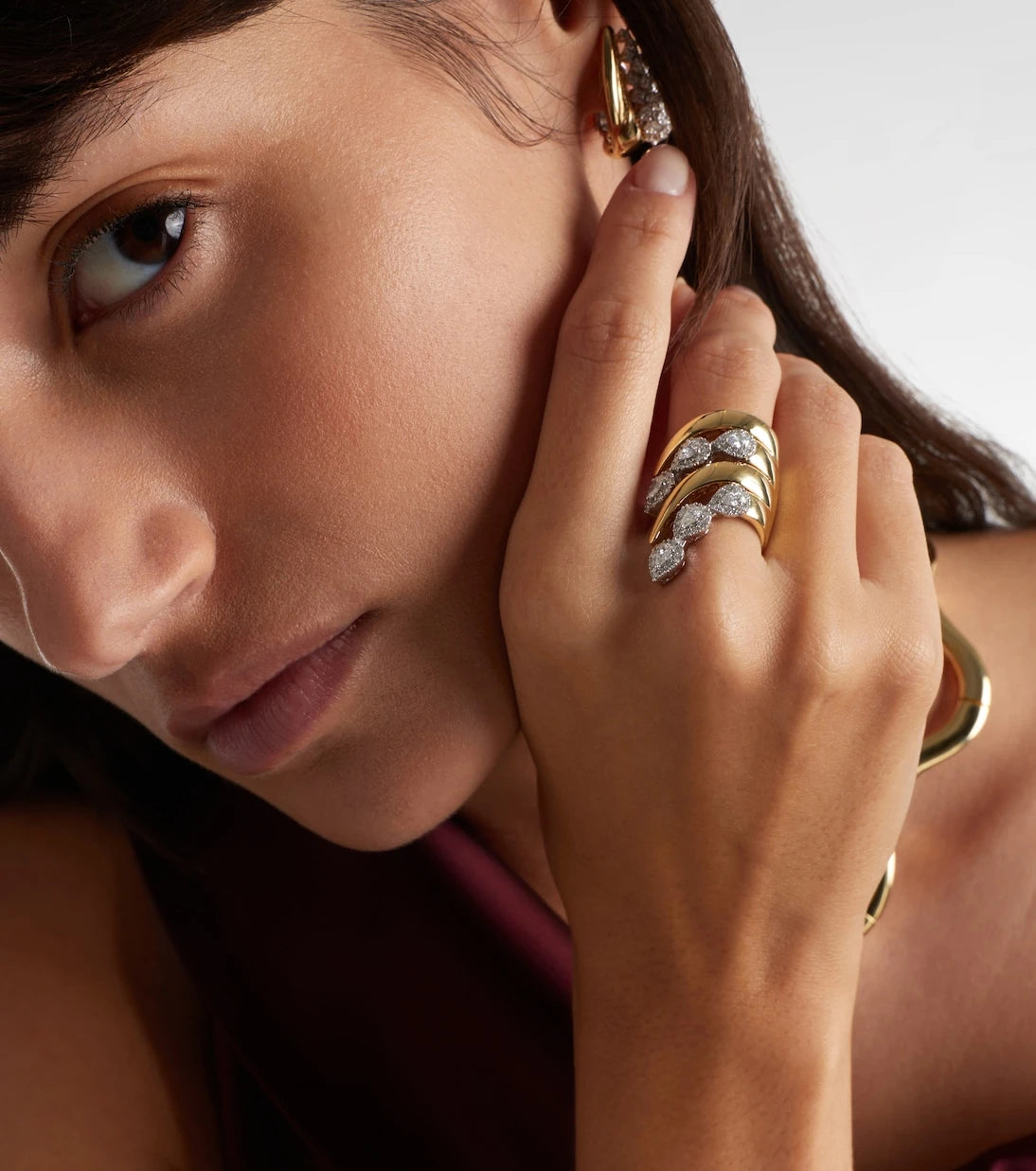 Yeprem - Golden Strada 18kt gold ring with diamonds