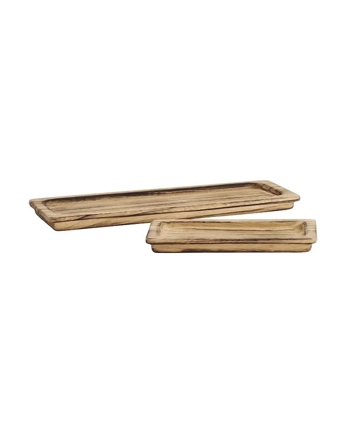 Madam Stoltz Dekoratif Tepsi Seti 30 x 15 x 3 / 18 x 50 x 3 cm (2 Parça)