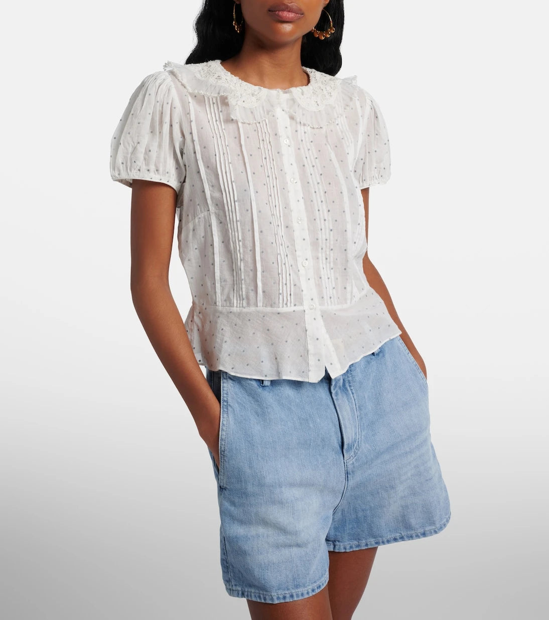 Dôen - Oleta polka-dot cotton top