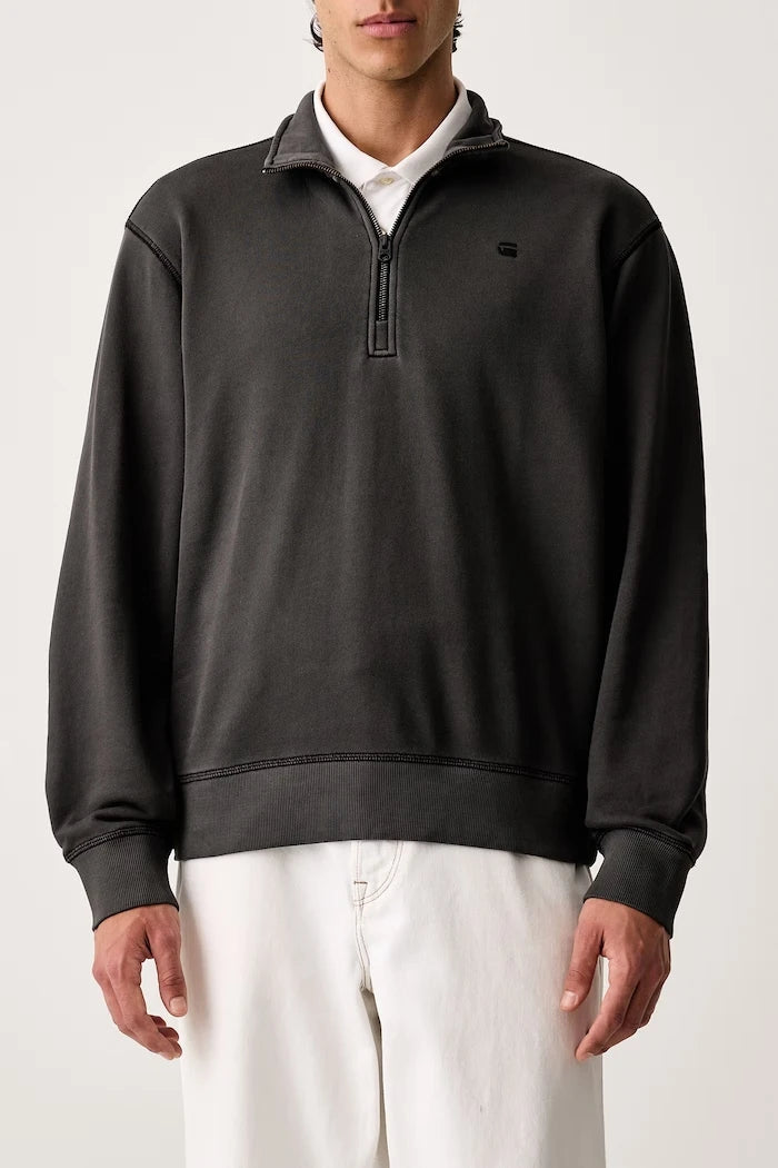 Pamuklu erkek sweatshirt Unit washed half zip