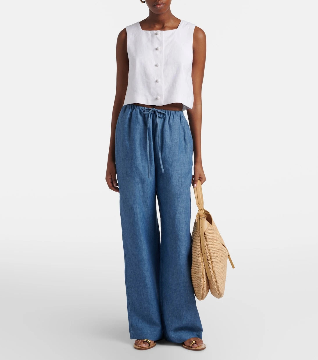 Posse - Rio linen crop top