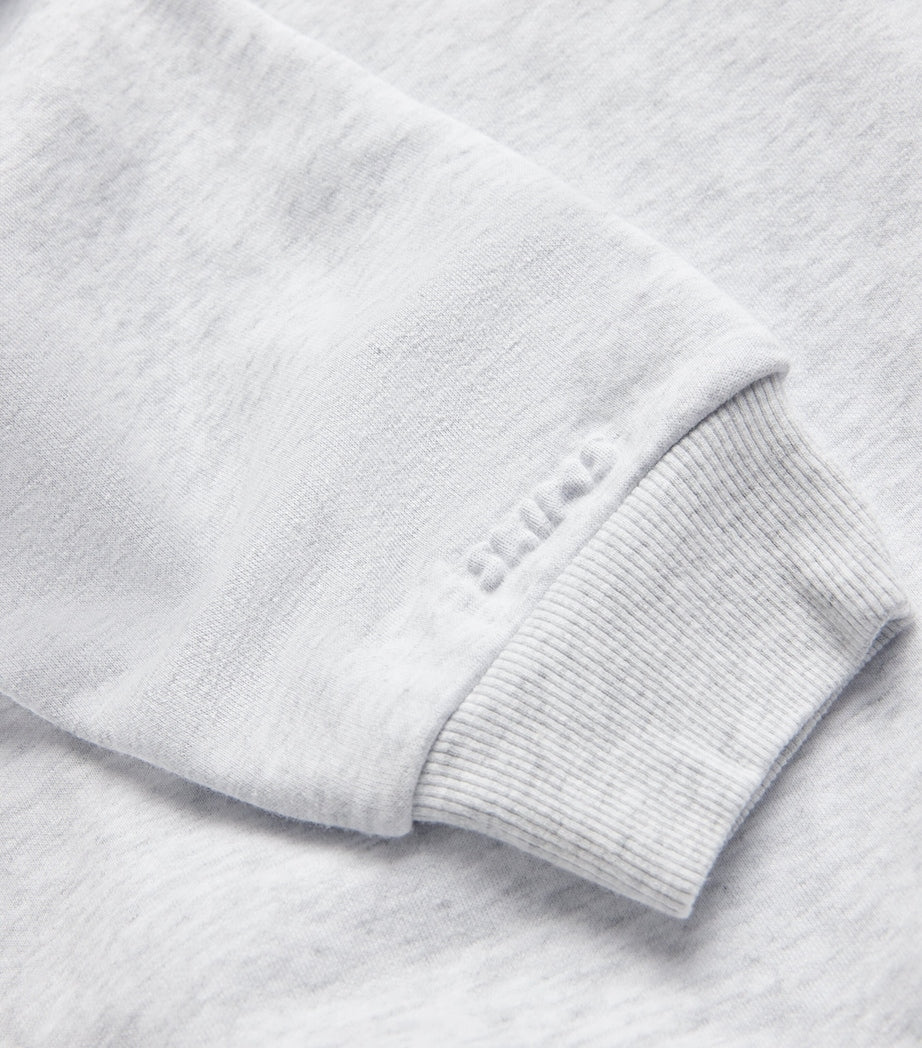 Skims Grey Cotton-Blend Fleece Classic Sweatshirt