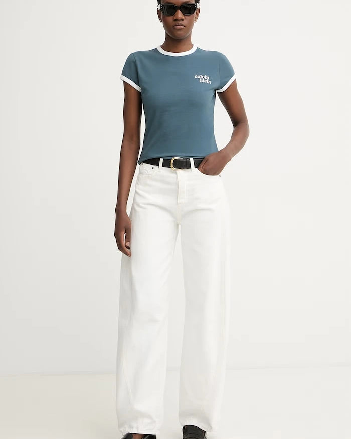 Calvin Klein Jeans тениска дамска от памук с еластан