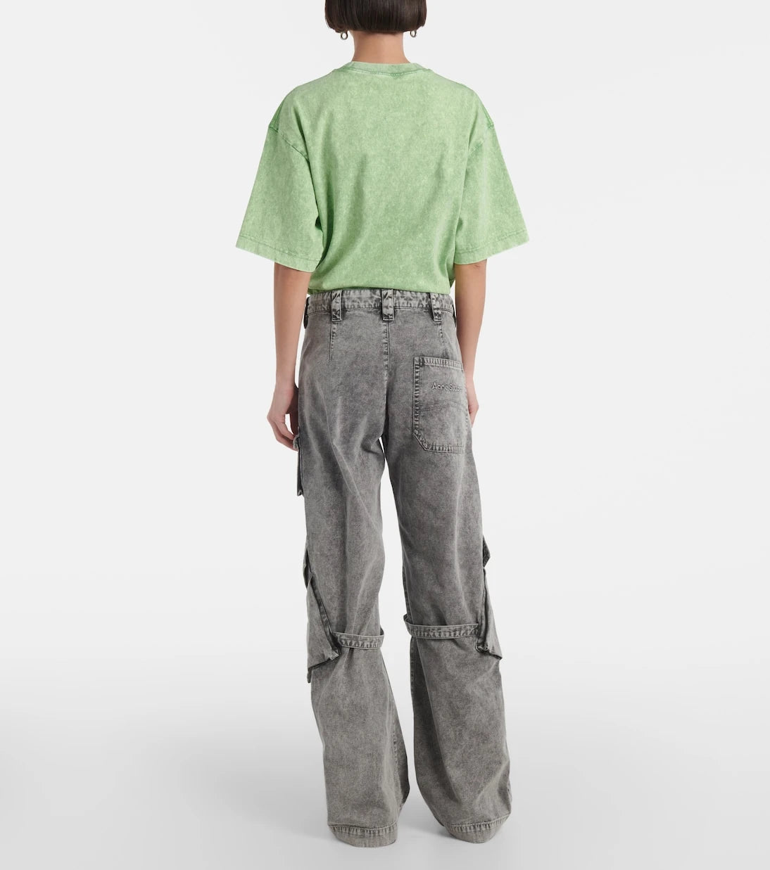 Acne Studios - بنطال كارجو متوسط الارتفاع من قماش الكانفاس القطني