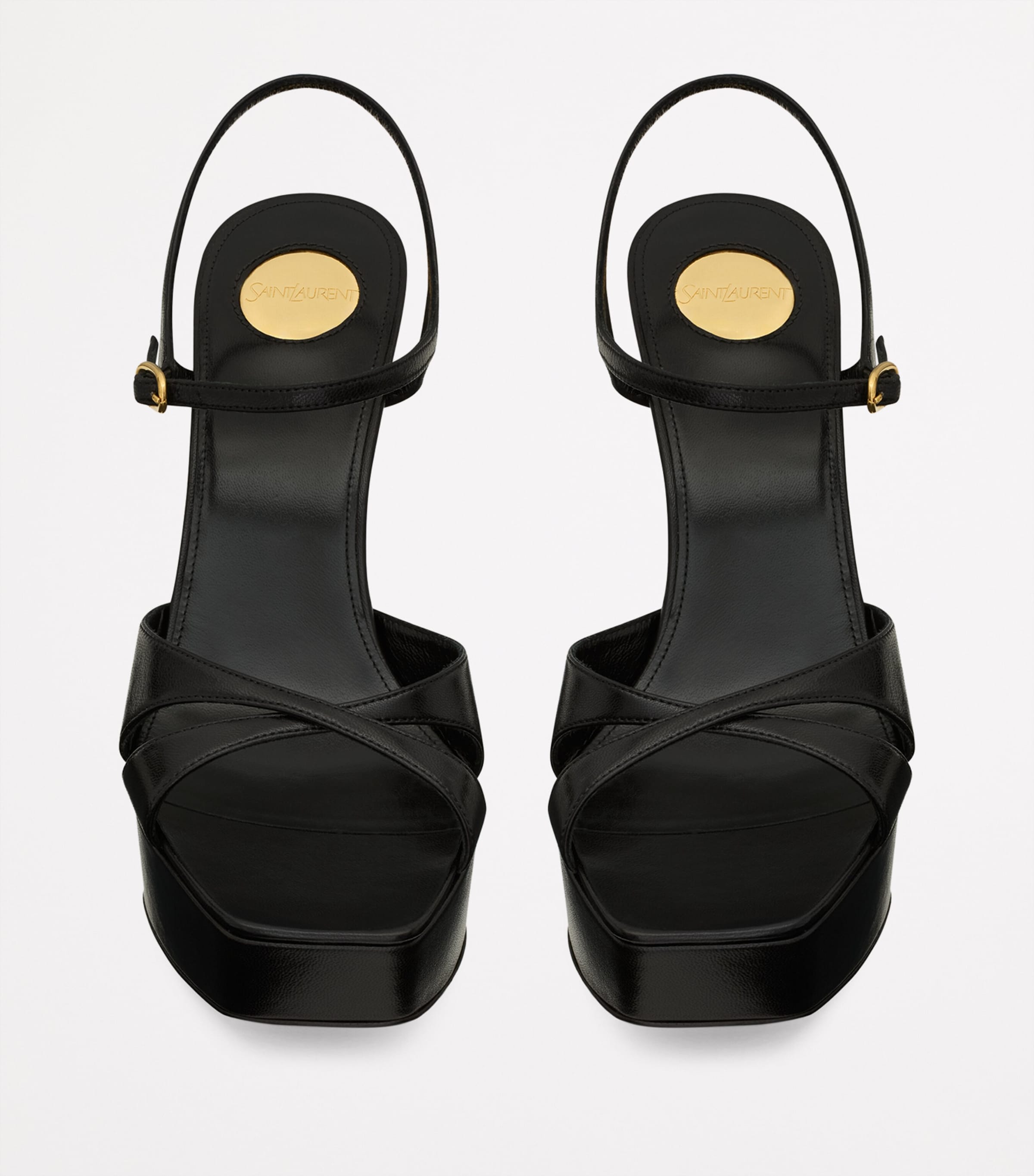 Saint Laurent Black Debbie Platform Sandals 85