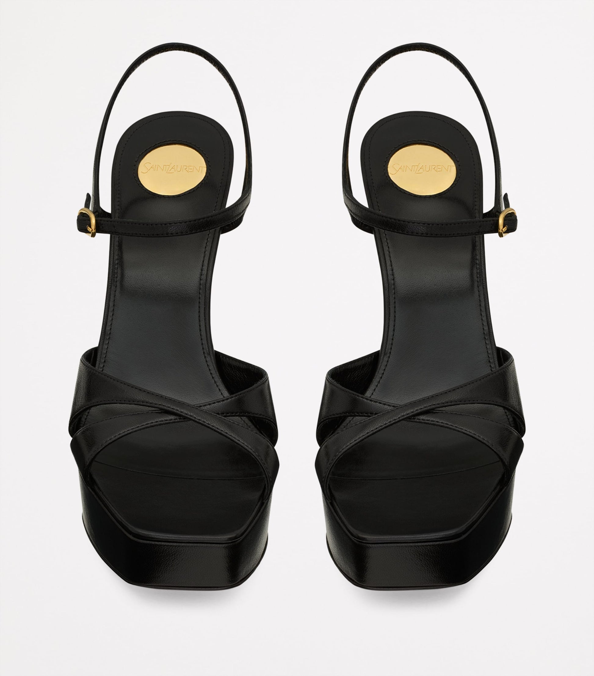 Saint Laurent Black Debbie Platform Sandals 85
