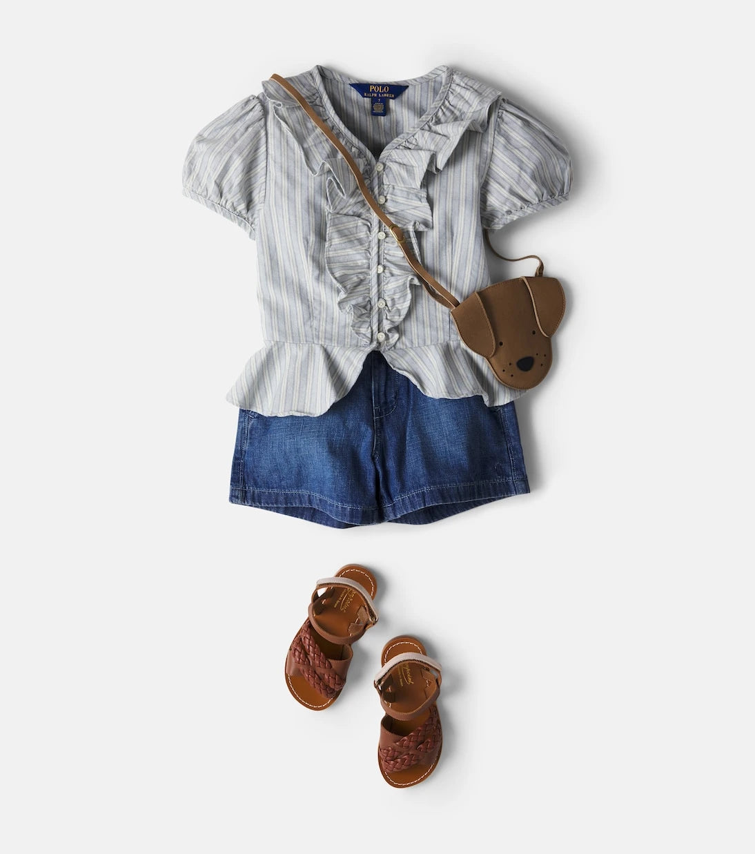 Polo Ralph Lauren Kids - Ruffled striped cotton blouse