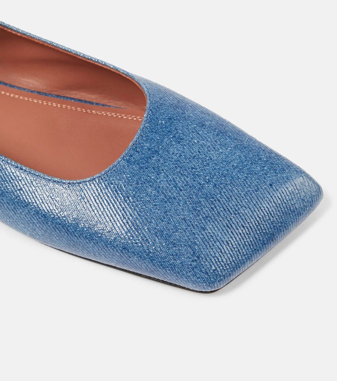 Amina Muaddi - Ane embellished denim ballet flats