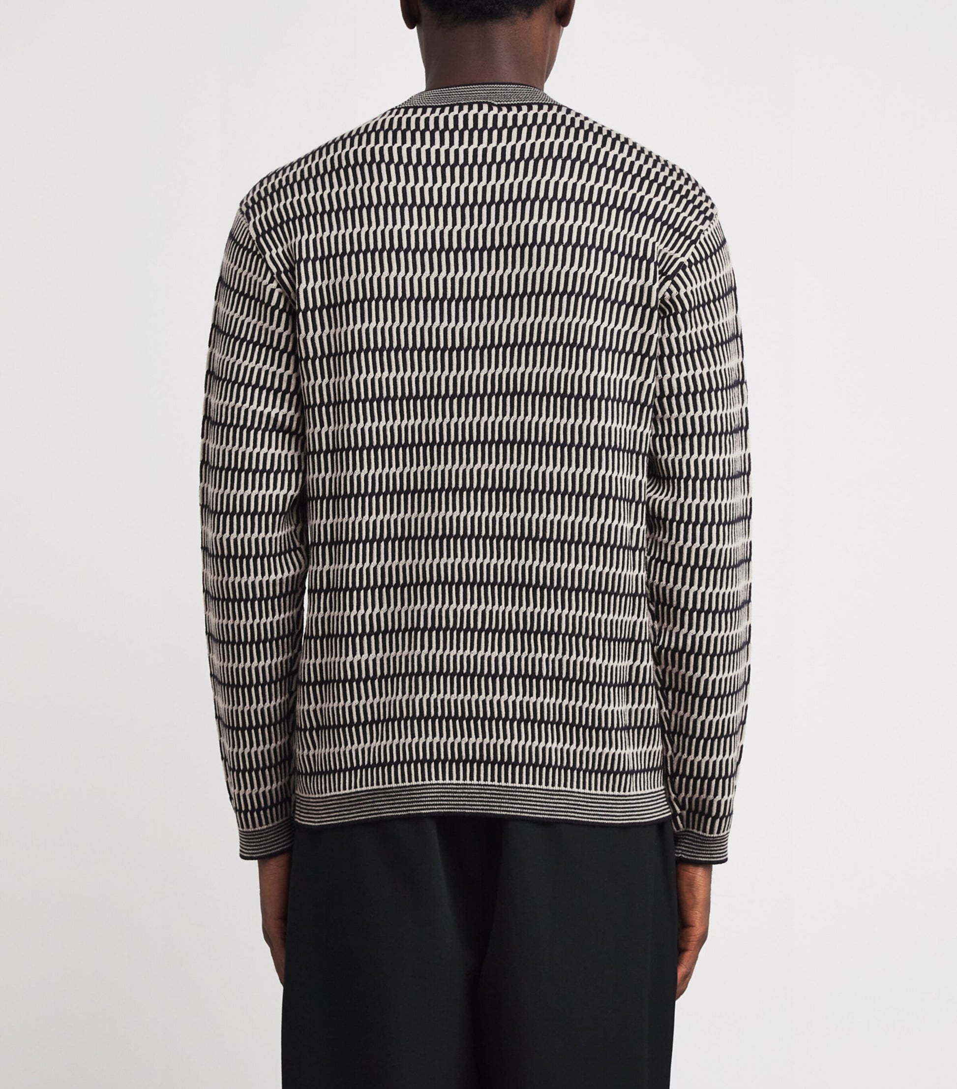 Emporio Armani Multi Virgin Wool Geometric Jacquard Sweater
