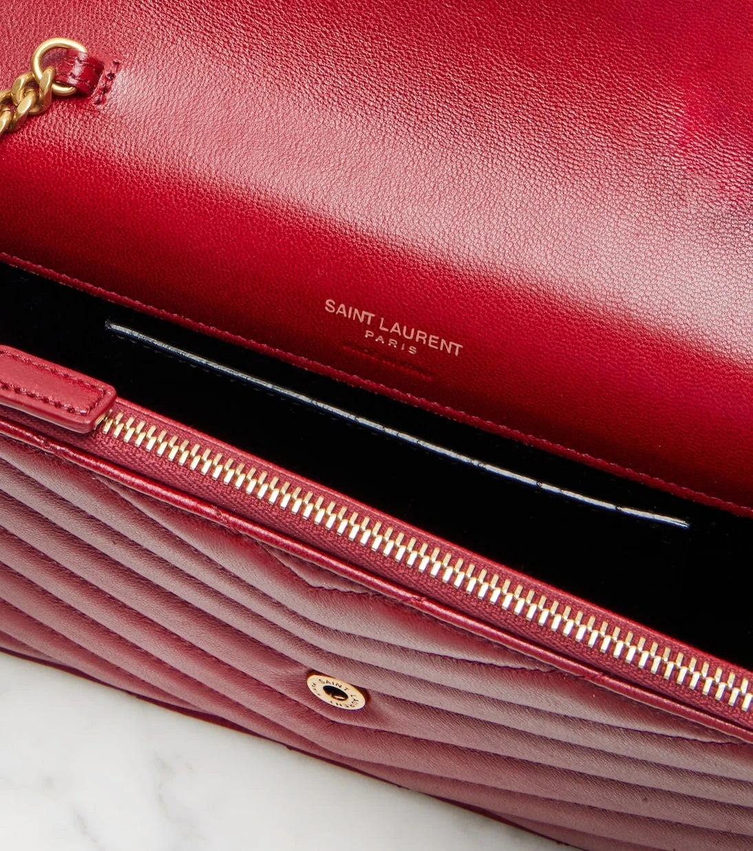 Saint Laurent - Cassandre zincirli deri cüzdan