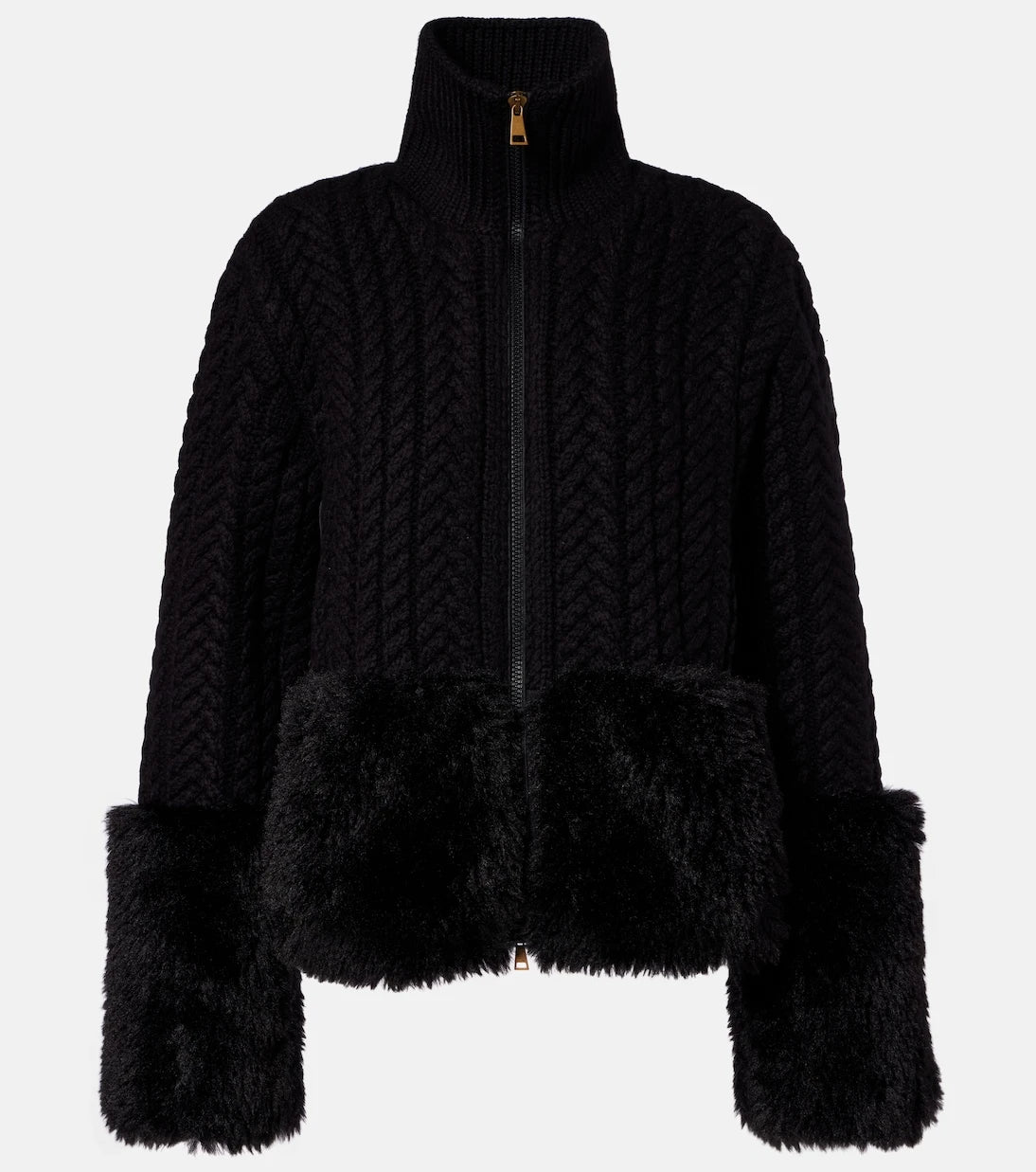 Moncler - Cable-knit wool-blend cardigan
