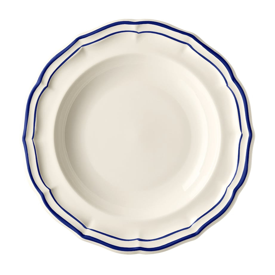 Set of 4 Filet Cobalt Soup Plates