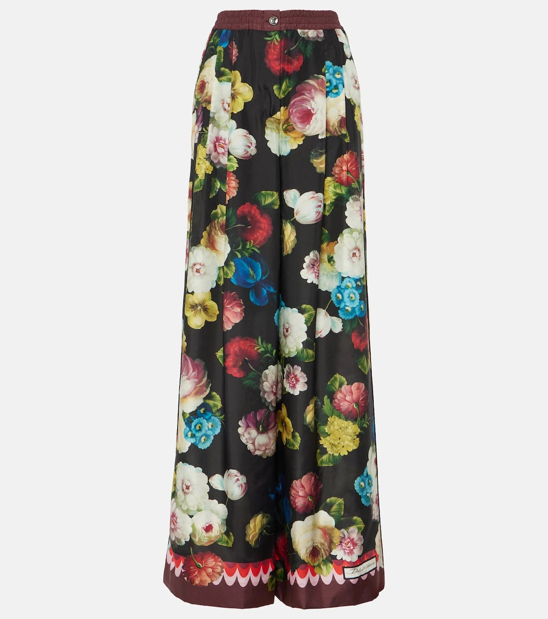 Dolce&Gabbana - Floral high-rise silk wide-leg pants
