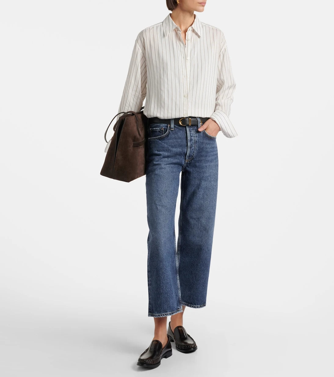 Agolde - Arc cropped mid-rise wide-leg jeans