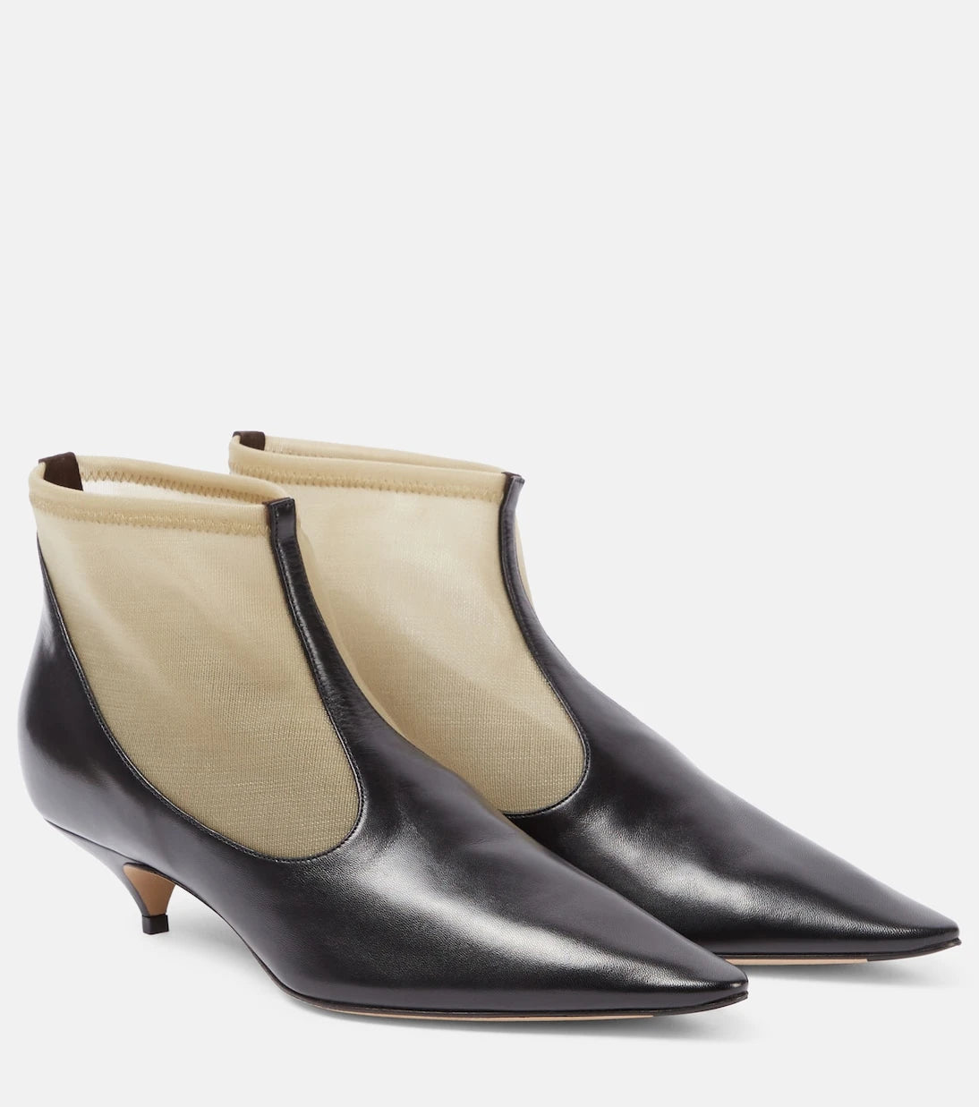 The Row - Mesh leather-trimmed ankle boots