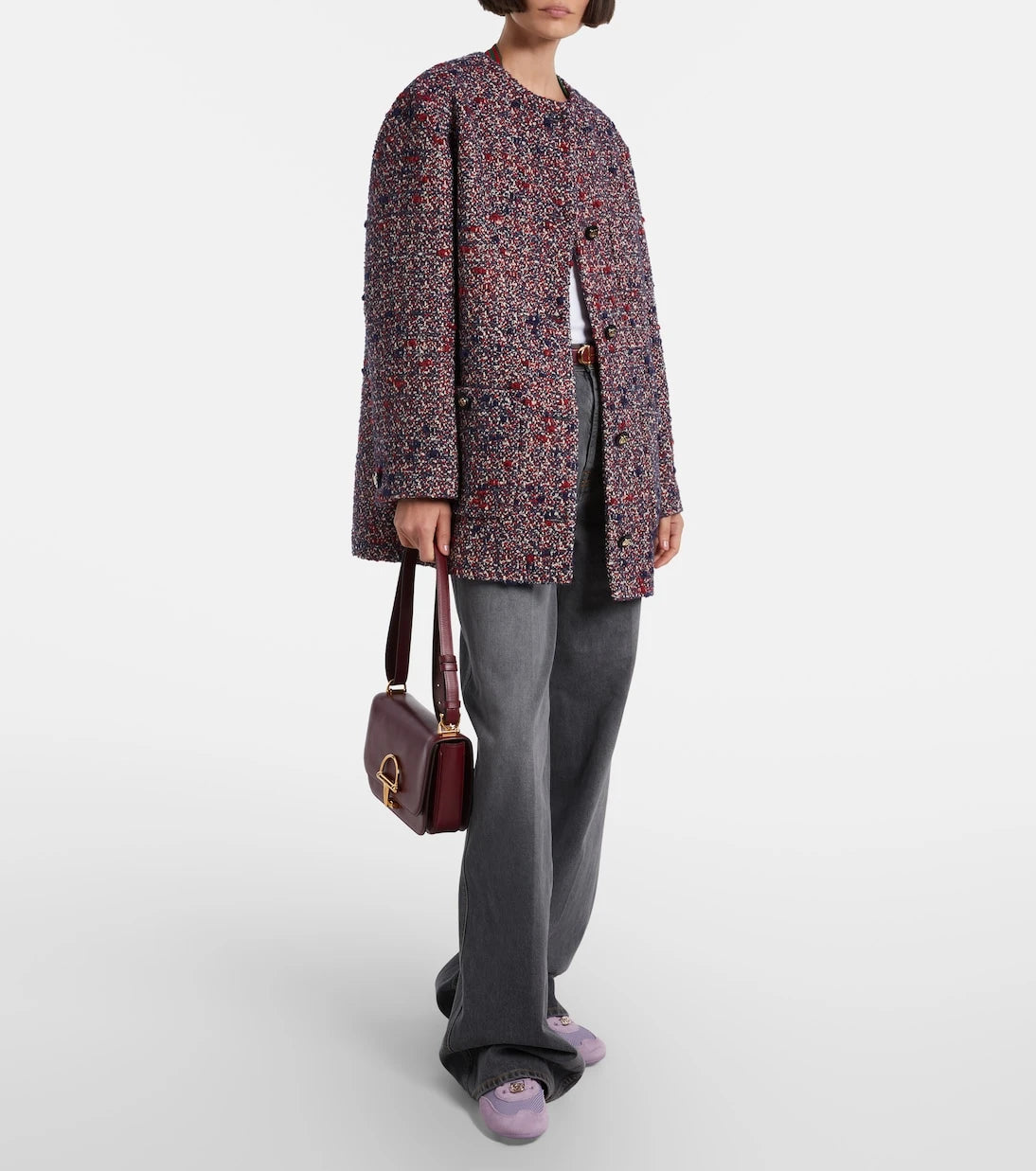 Gucci - حذاء سنيكرز Gucci Shift مزين بالجلد السويدي