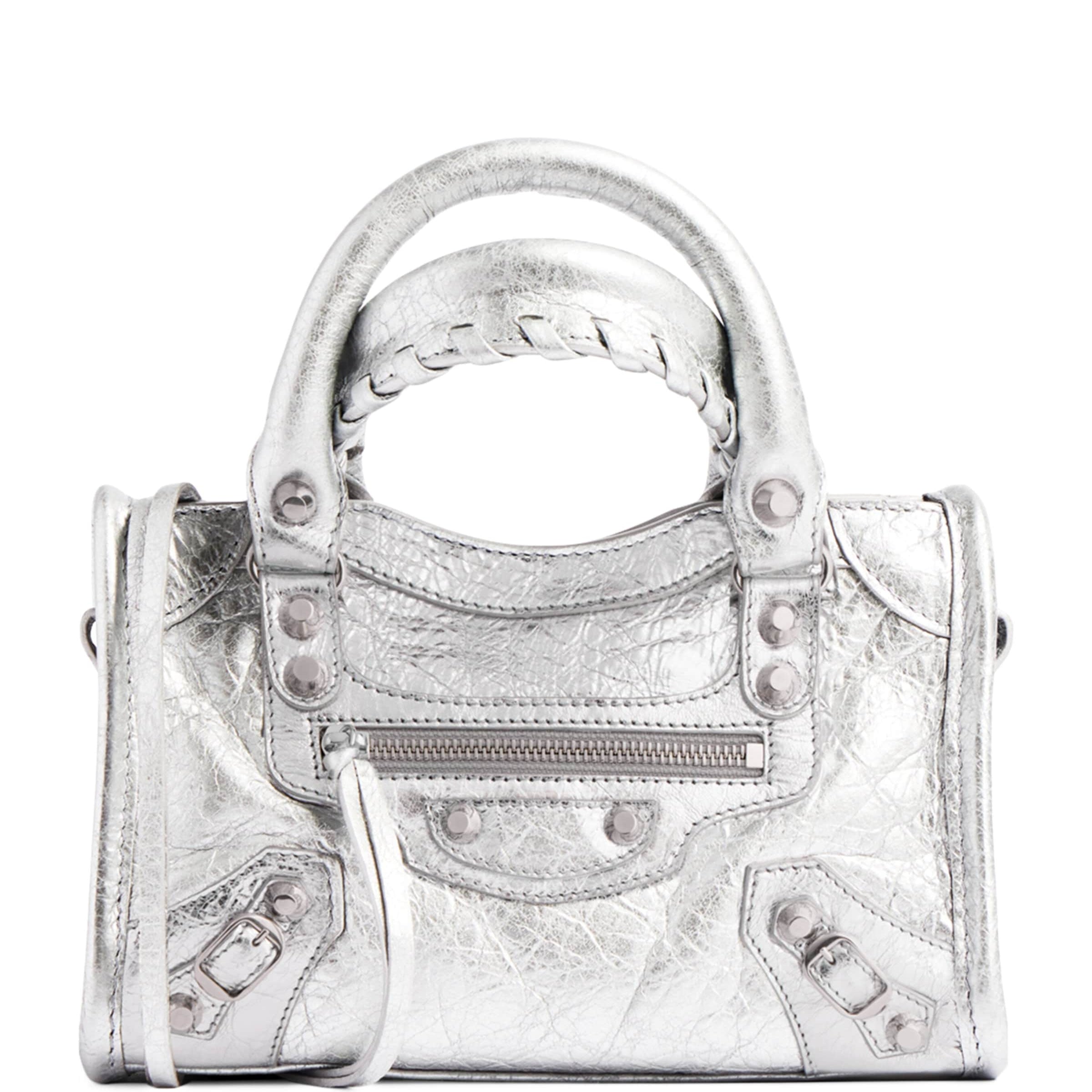Silver Metallic Le City Nano Top-Handle Bag