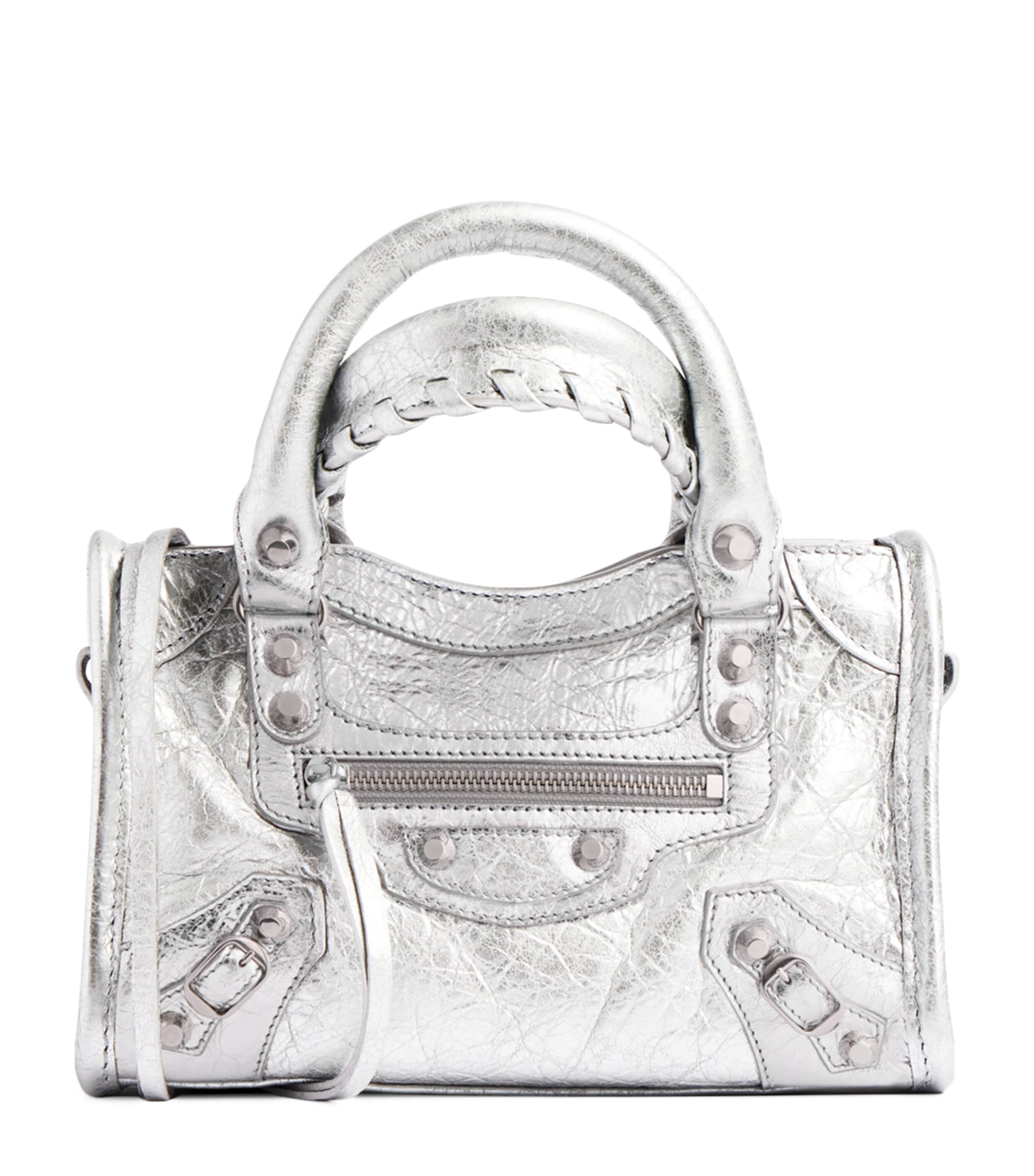 Silver Metallic Le City Nano Top-Handle Bag