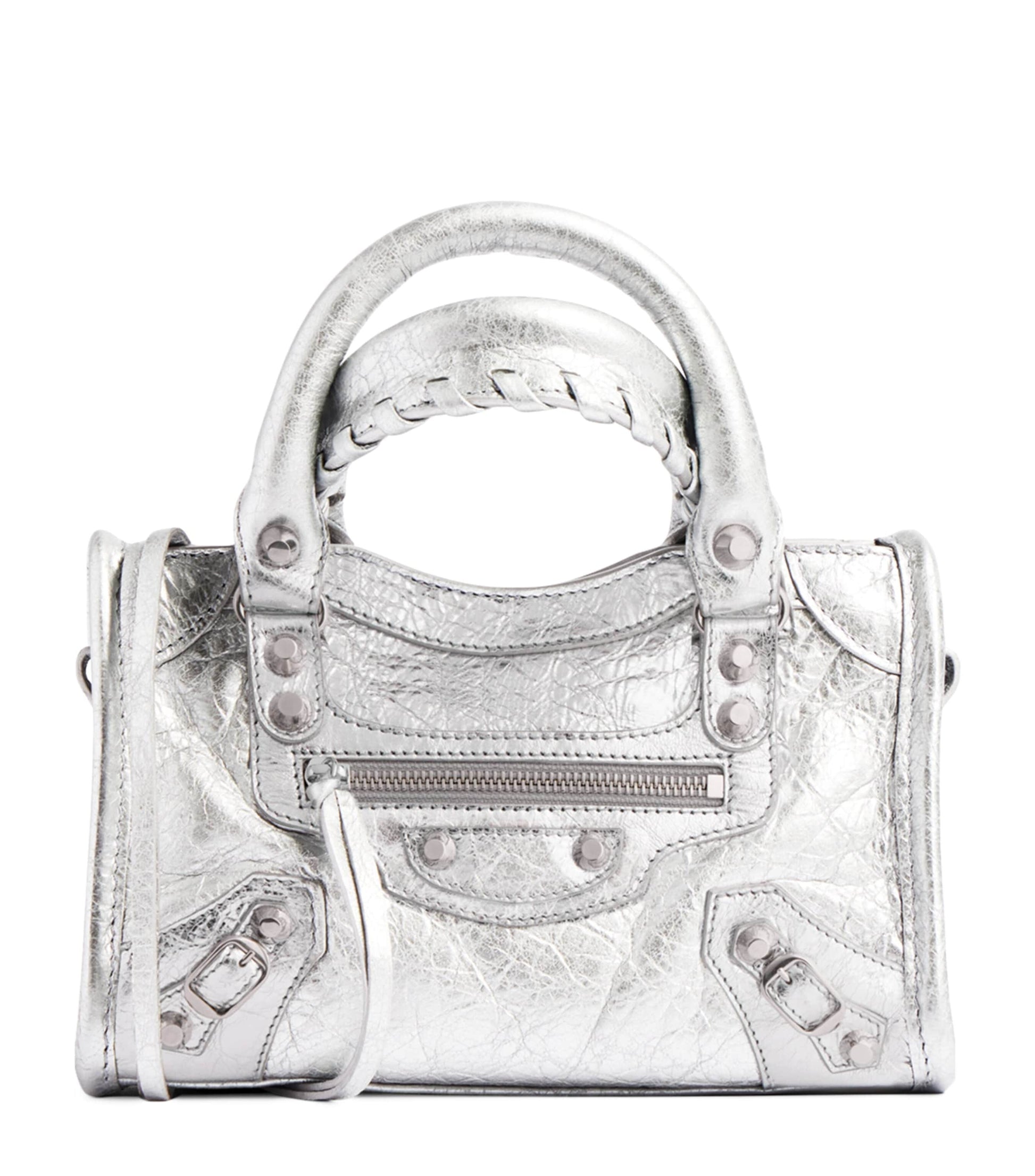 Silver Metallic Le City Nano Top-Handle Bag