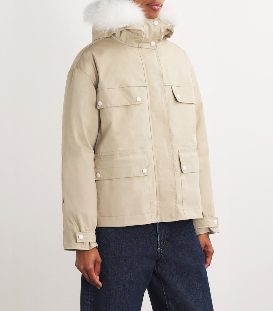 Canvas Fur-Trim Parka Jacket