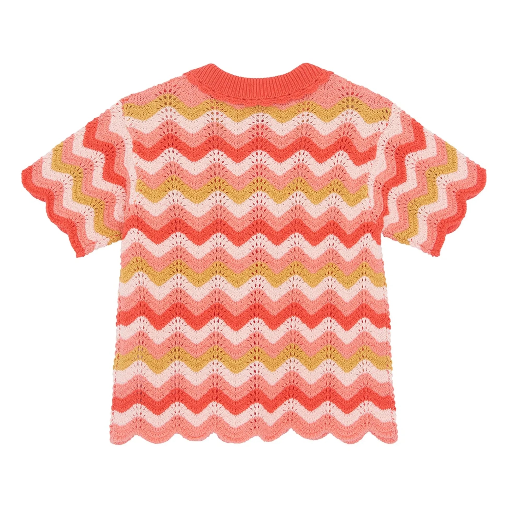 Bonton - Ninon Crochet Collar Shirt | Coral