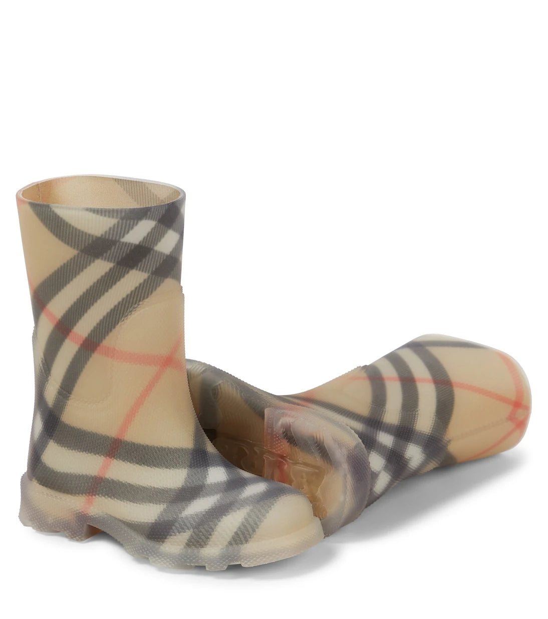 Burberry Kids - حذاء المطر بنقشة كاروهات بربري