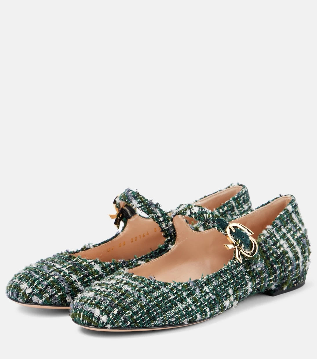 Gianvito Rossi - Mary Ribbon bouclé Mary Jane flats