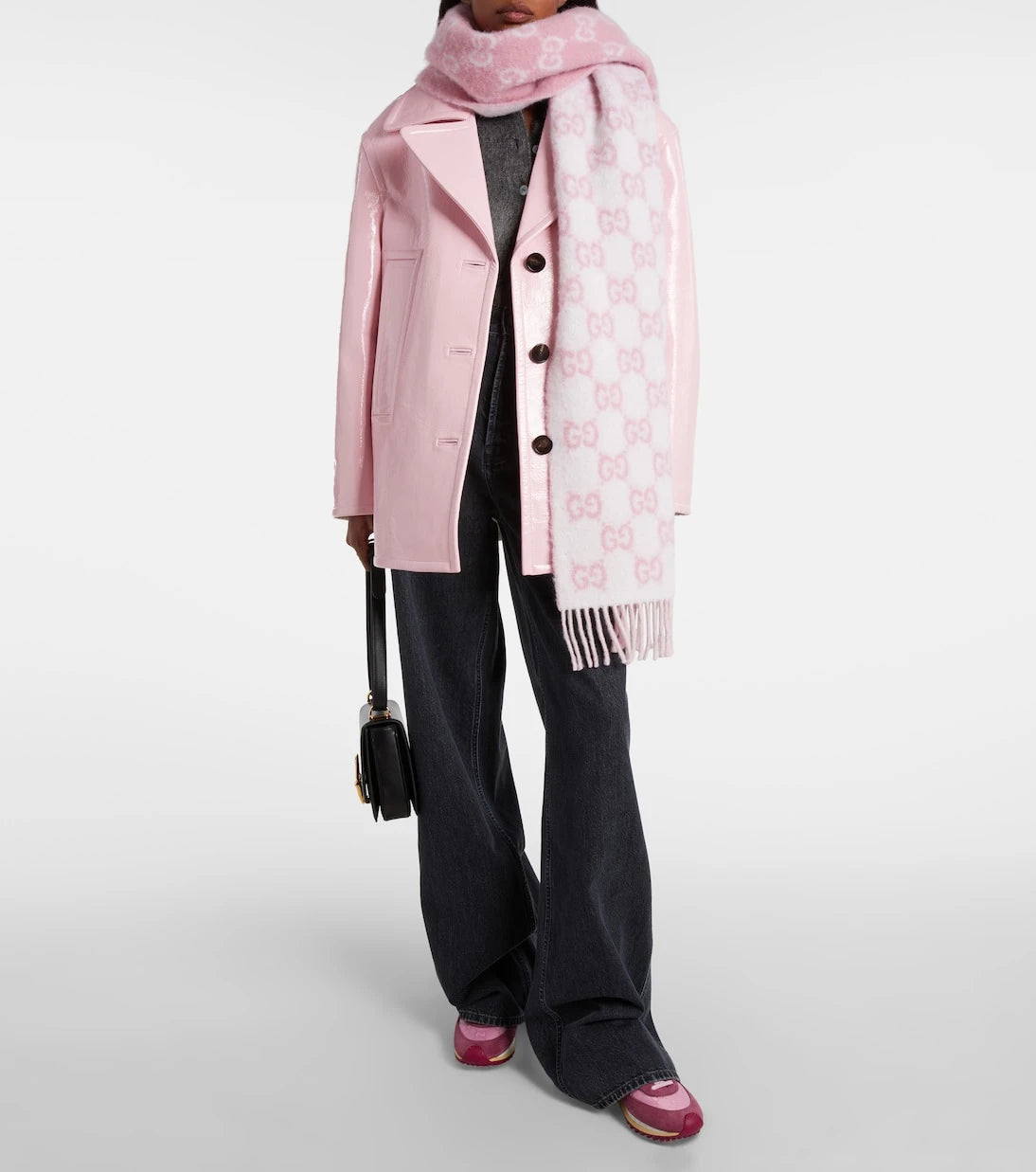 Gucci - وشاح GG من مزيج الألبكة والصوف