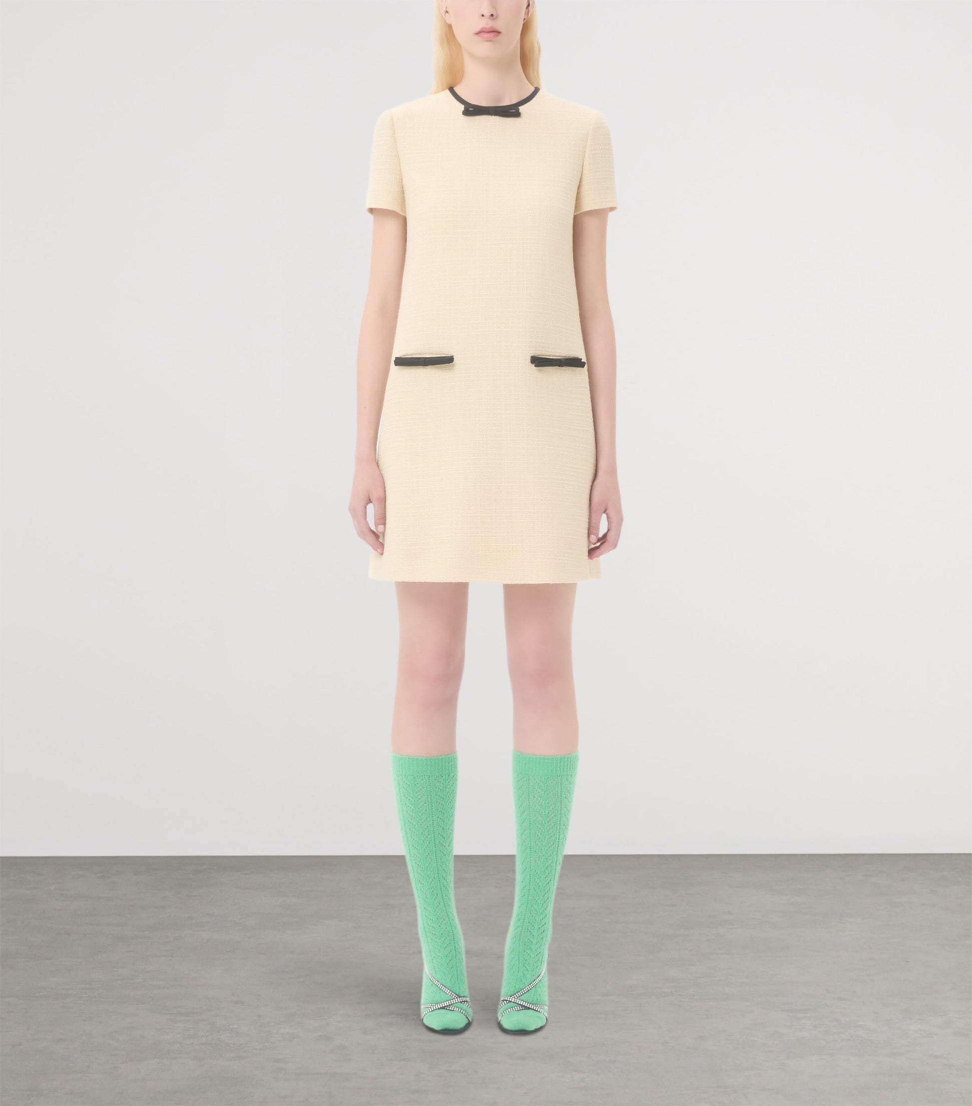 Valentino Beige Wool-Blend Mini Dress