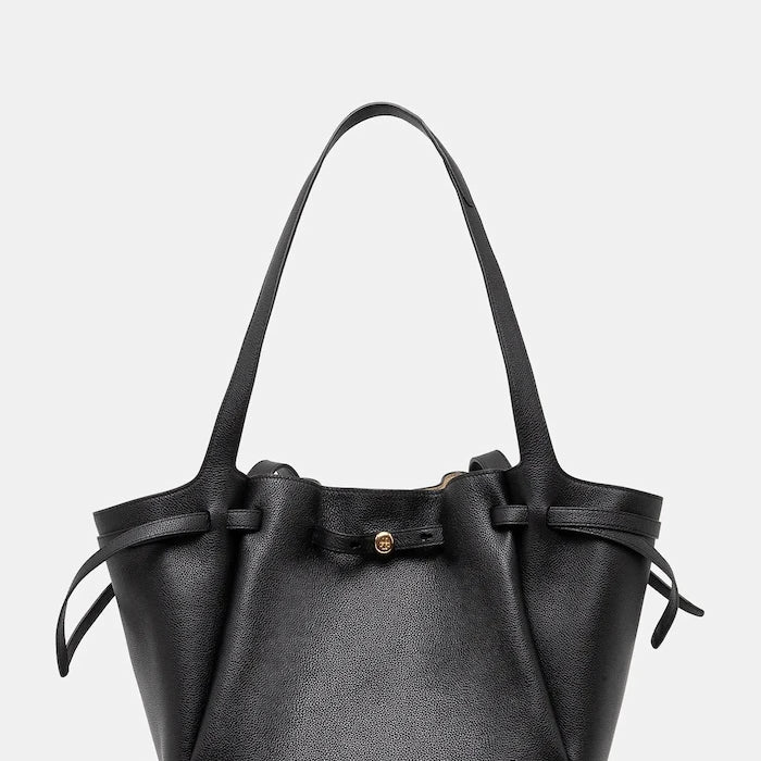 Кожена чанта Tory Burch Romy Pebbled Tote
