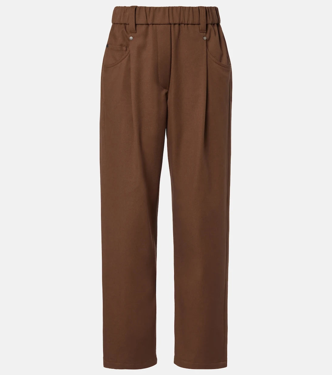 Brunello Cucinelli - بنطلون مستقيم بخلطة قطن مونوغرام
