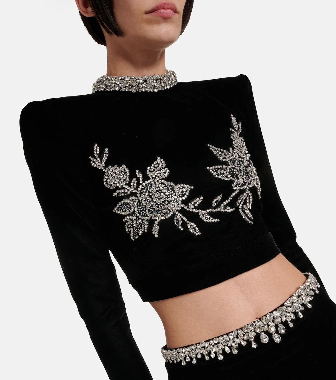 Miss Sohee - Embroidered crop top and maxi skirt