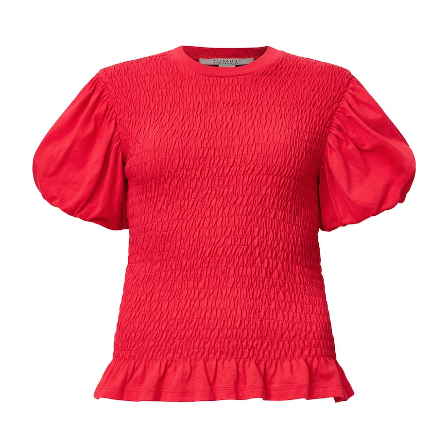 Smocked Dael Top CRIMSON RED