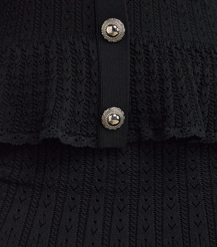 Self-Portrait Pointelle Halterneck Mini Dress