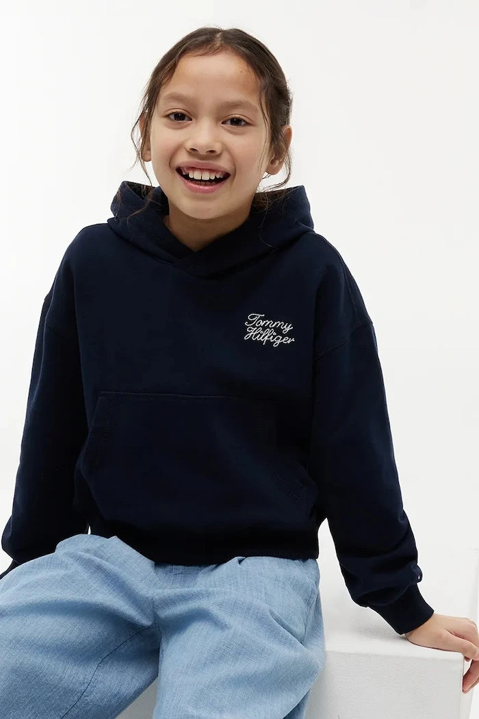 Pamuklu çocuk kapüşonlu Tommy Hilfiger sweatshirt