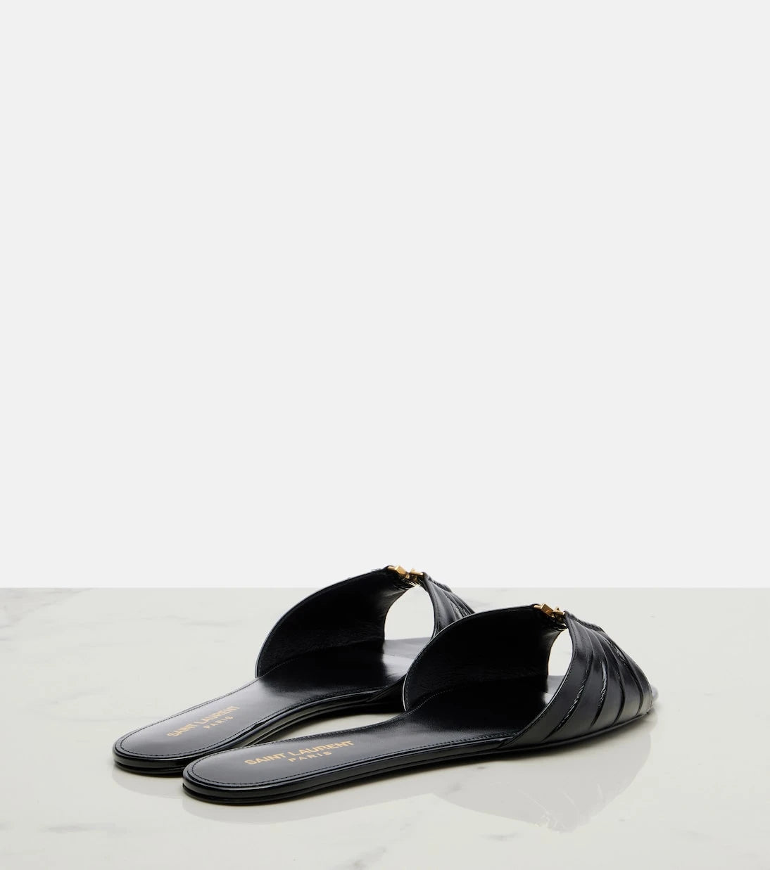 Saint Laurent - Cassandre leather slides
