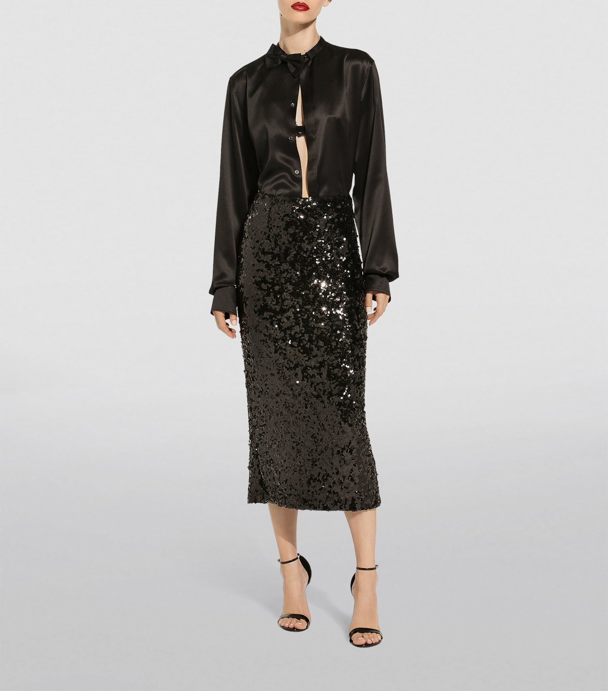 Dolce & Gabbana Multi Sequinned Midi Pencil Skirt