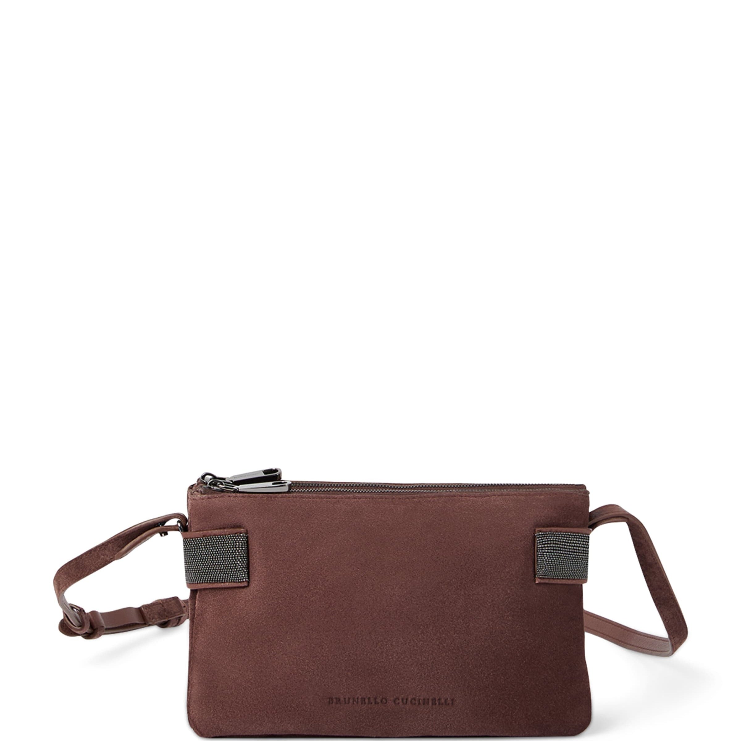 Brunello Cucinelli Mini Suede Essence Shoulder Bag