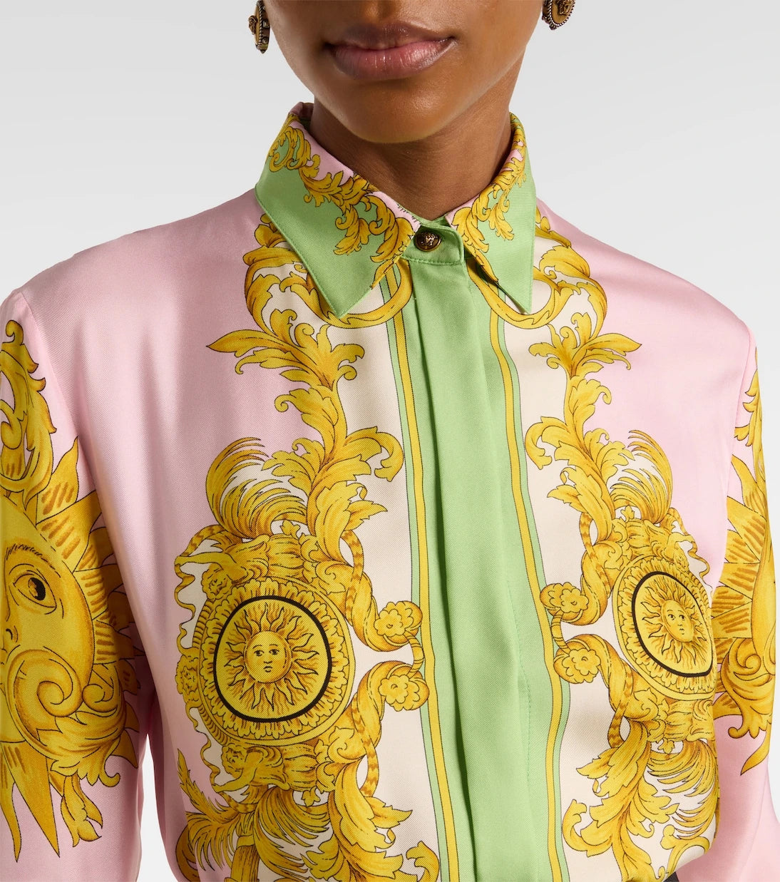 Versace - Printed silk twill shirt dress