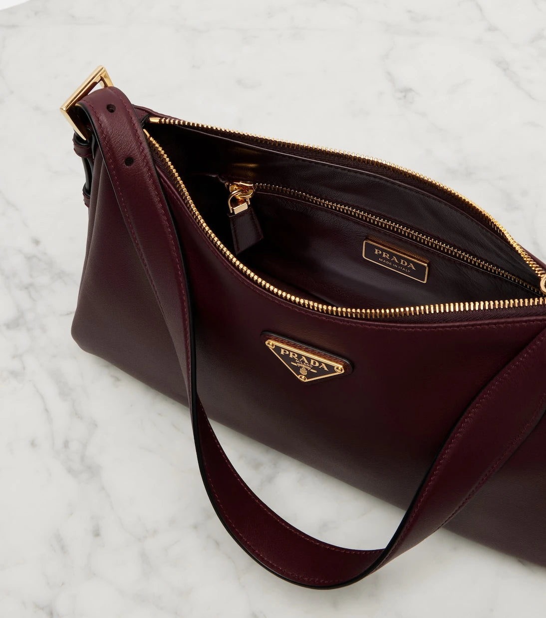 Prada - Prada Aimée Medium leather shoulder bag