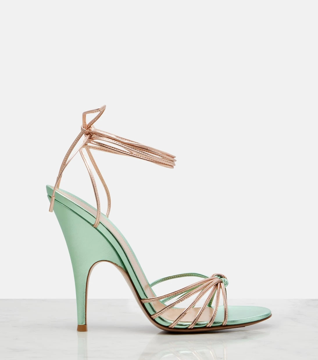Gianvito Rossi - Metallic leather slingback sandals