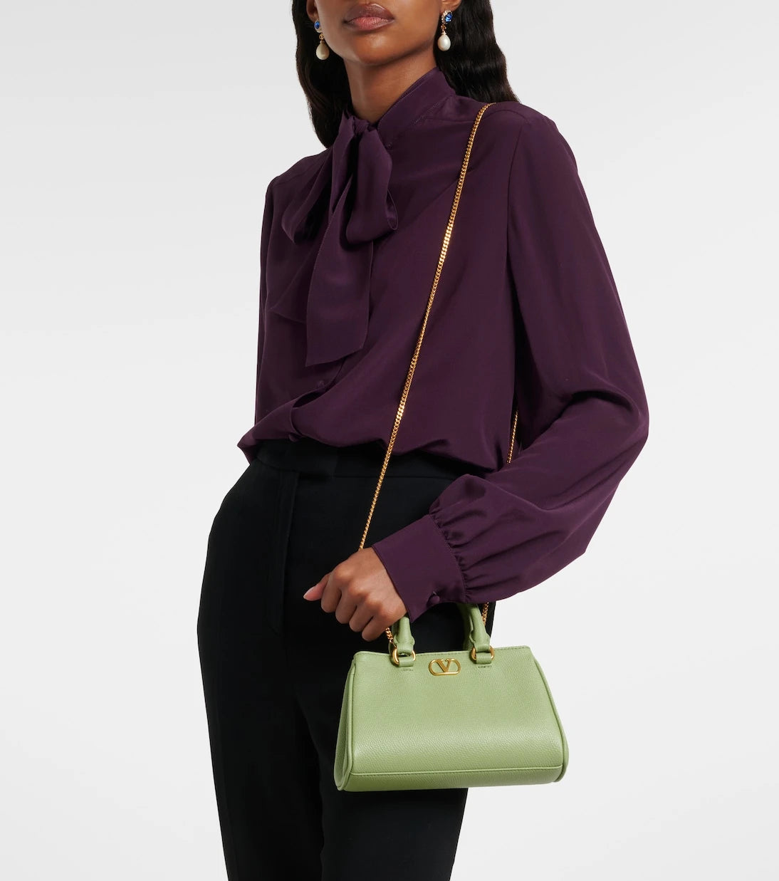 Valentino Garavani - VLogo Mini leather top-handle bag