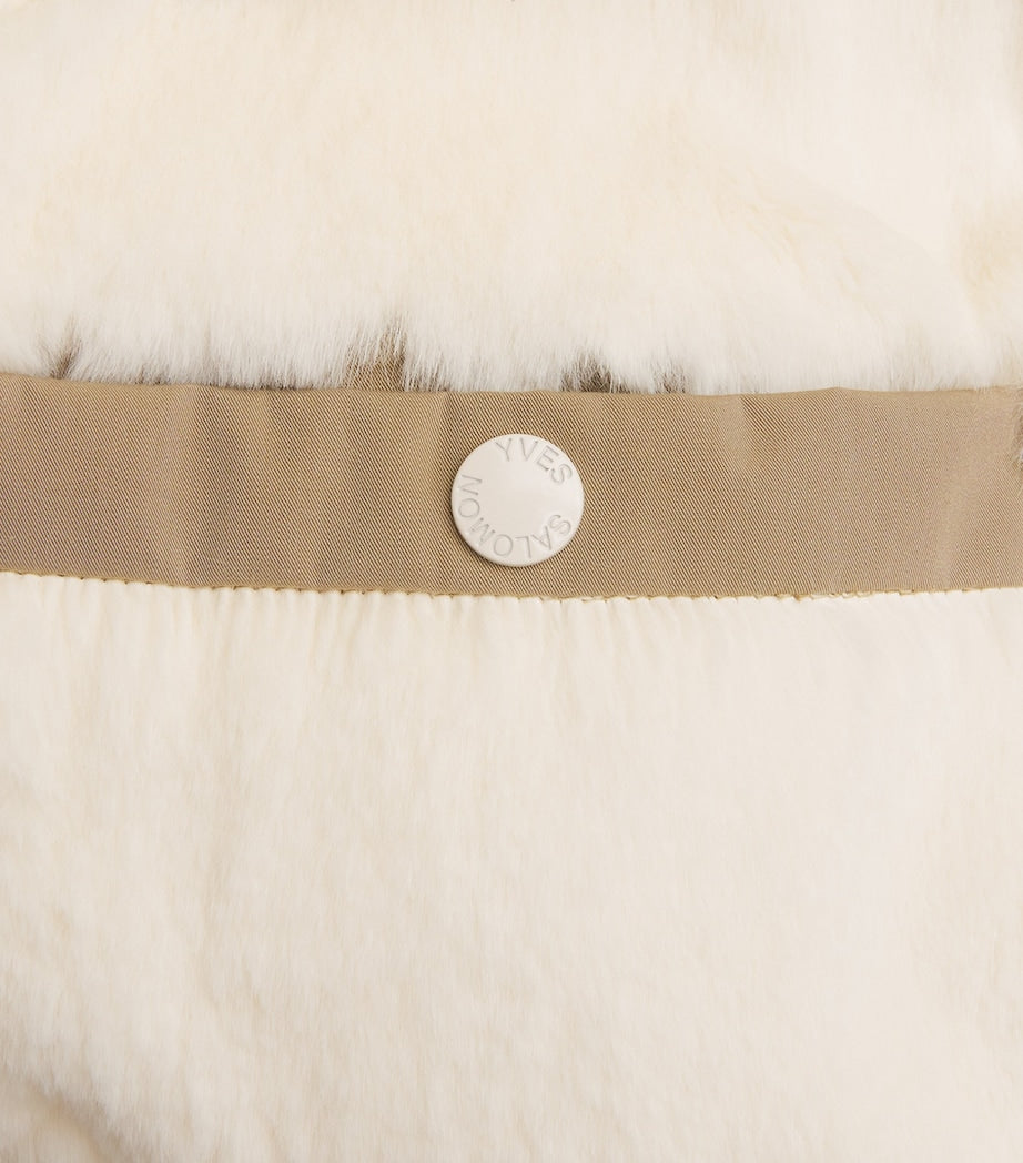 Yellow Fox-Rabbit Blended-Cotton Parka (72cm)