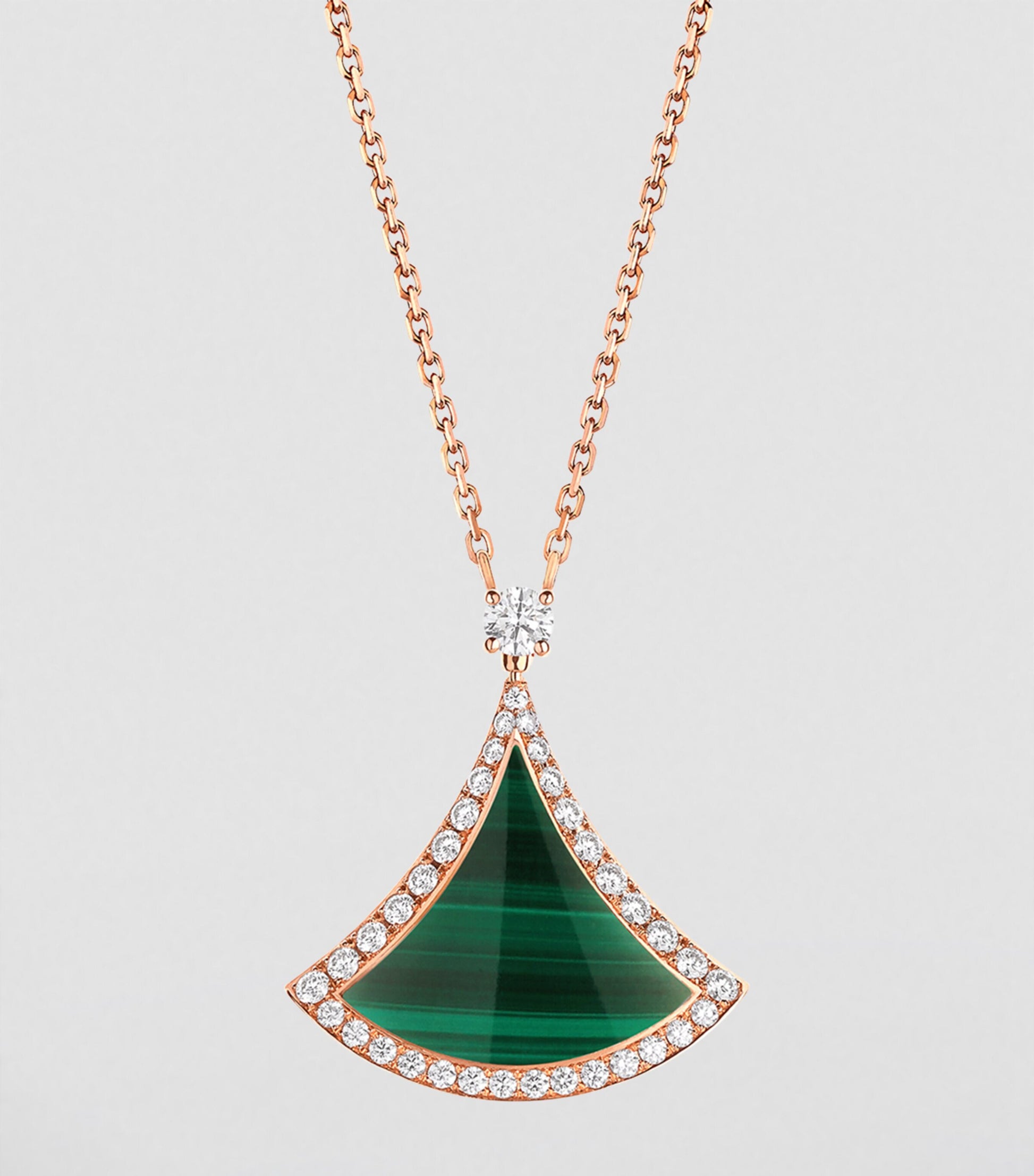 Rose Gold, Malachite and Diamond Divas' Dream Necklace