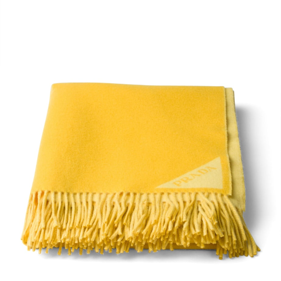 Prada Wool-Cashmere Jacquard Logo Throw