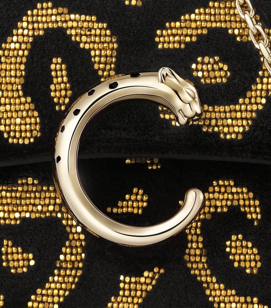 Mini Beaded Panthère de Cartier Shoulder Bag BLACK