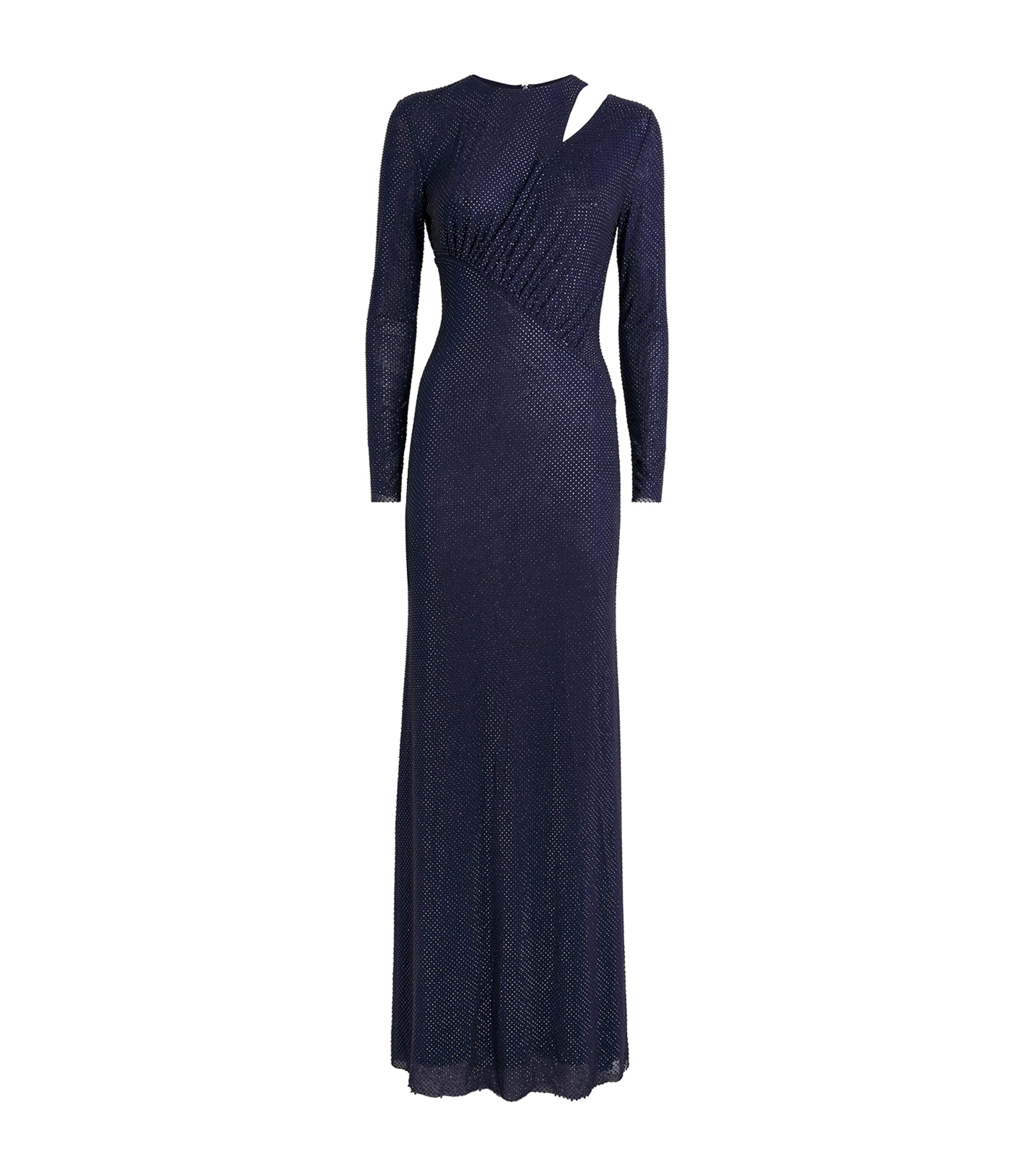 Self-Portrait Navy Embellished Cut-Out Maxi Dress